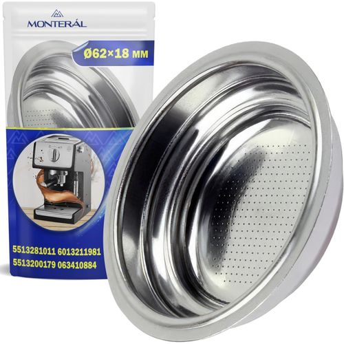 KAL-Filtre Cafe Ø 62X18 Mm Barista Accessoires Adaptés À La Porte Filtre À Café Avec Code Original 5513281011 6013211981 5513200179 Pour Delonghi 063410884 Pour Smeg -Garantie De 10 Ans -