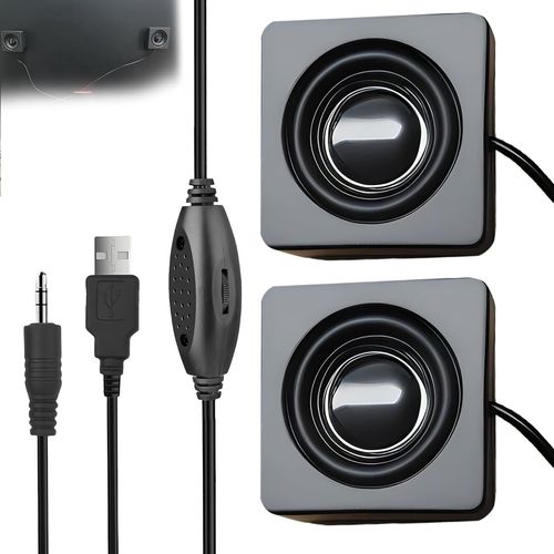 KALANKA-Mini haut-parleur pour ordinateur : haut-parleur portable USB, haut-parleur PC, adhésif, haut-parleur pour ordinateur de bureau, entrée TRS 3,5 mm, stéréo caché petit haut-parleur