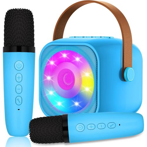 Kalanka-Karaoke Enfant Avec 2 Microphones, Microphone Karaoké Sans Fil, Haut-Parleur Bluetooth Avec Micro, Jouet De Machine Karaoké Avec Led Lumière Pour Enfant Adulte Fille Cadeau Chanter