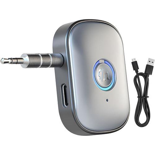 KALANKA-Adaptateur Bluetooth 5.3 Voiture Recepteur, Adaptateur Bluetooth Voiture 3,5mm AUX Jack, Transmetteur Bluetooth, pour Stéréo Voiture/Stéréo Domestique/Casque Filaire/Haut-Parleur/Mains Libres