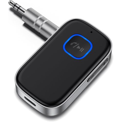 KALANKA-Récepteur Bluetooth 5.0, Adaptateur Bluetooth Voiture 3.5mm Aux Jack Transmetteur Bluetooth Voiture avec sans Fil Réduction du Bruit pour Écouteurs Portables Haut-parleurs Chaîne Stéréo