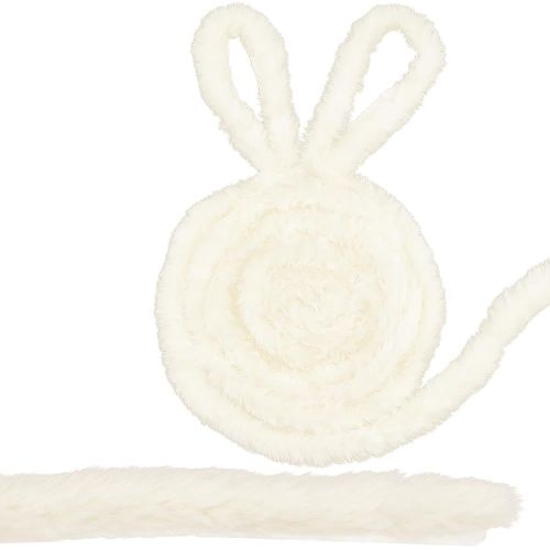 Kalanka-4.75mx3cm Garniture En Fourrure De Lapin Artificielle Beige Bandes De Fausse Fourrure Moelleuses De Noël Fausse Fourrure Furry Craft Ruban Costume Matériel Coupe Pour Arbre De Noël Capes
