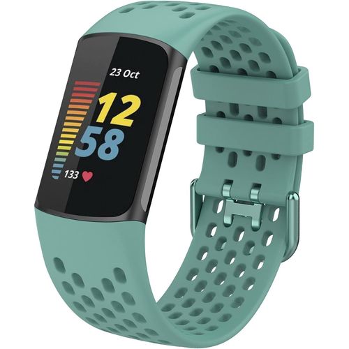 Kalanka-Bracelet Compatible Avec Fitbit Charge 5 Bandes, Bracelet De Montre De Sport Étanche De Remplacement En Silicone Souple Réglable Accessorie Bracelet Pour Fitbit Charge 5, Vert