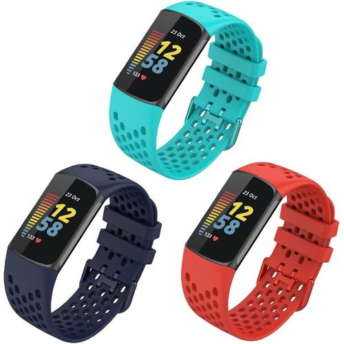 Kalanka-Bracelet Compatible Avec Fitbit Charge 5 Bandes, Bracelet De Montre De Sport Étanche De Remplacement En Silicone Souple Réglable Accessorie Bracelet Pour Fitbit Charge 5, 3-Pack