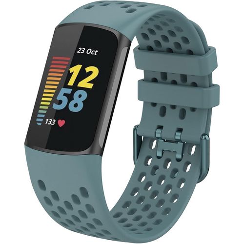 Kalanka-Bracelet Compatible Avec Fitbit Charge 5 Bandes, Bracelet De Montre De Sport Étanche De Remplacement En Silicone Souple Réglable Accessorie Bracelet Pour Fitbit Charge 5, Bleu