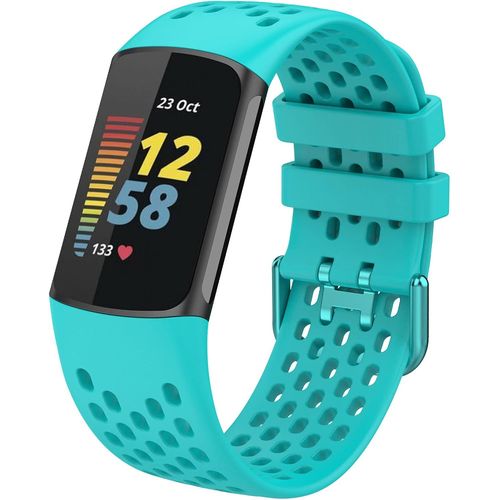 Kalanka-Bracelet Compatible Avec Fitbit Charge 5 Bandes, Bracelet De Montre De Sport Étanche De Remplacement En Silicone Souple Réglable Accessorie Bracelet Pour Fitbit Charge 5, Turquoise