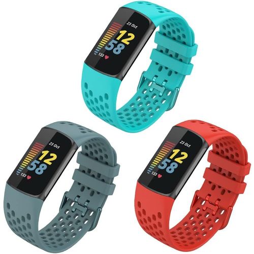 Kalanka-Bracelet Compatible Avec Fitbit Charge 5 Bandes, Bracelet De Montre De Sport Étanche De Remplacement En Silicone Souple Réglable Accessorie Bracelet Pour Fitbit Charge 5, 3-Pack