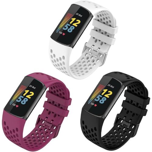 Kalanka-Bracelet Compatible Avec Fitbit Charge 5 Bandes, Bracelet De Montre De Sport Étanche De Remplacement En Silicone Souple Réglable Accessorie Bracelet Pour Fitbit Charge 5, 3-Pack