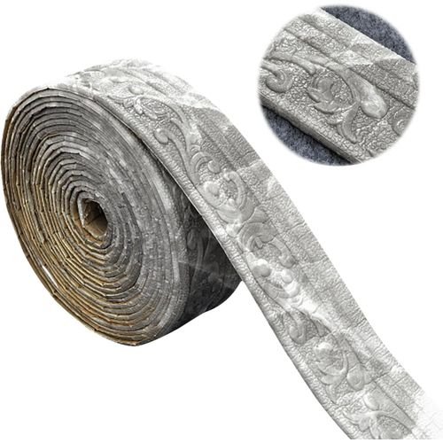 KALANKA-Frise Murale Autocollante 10mx8cmx5mm, Moulure Adhesive,3D Frise Murale Adhesive,Flexible et Étanche Moulure Plafond,Convient aux Couloirs, Peintures Murales, Plafonds, Coins(Gris marbré)
