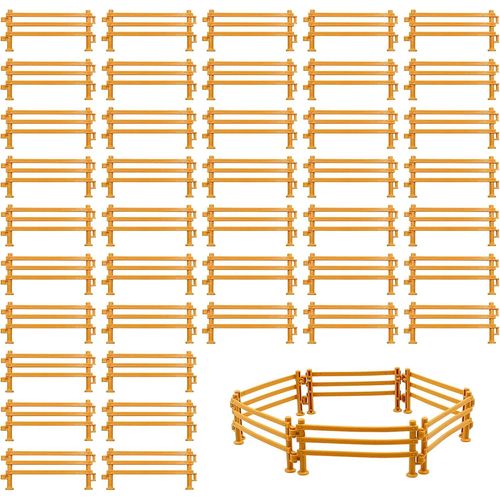 KALANKA-Lot de 60 Jouets de Clôture pour Chevaux,Mini Clôture de Ferme pour Enfants,Accessoires de Clôture de Corral de Cheval pour écurie de Ferme Panneau de Clôture de Grange pour Animaux