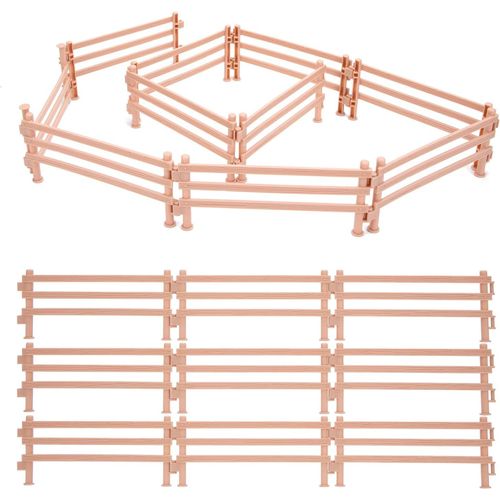 KALANKA-Clôture Jouets, 40 Pièces Horse Corral Playset, Ferme Animaux Cheval Corral Grange Clôture en Plastique, Simulation Ferme Modèle, Accessoires de Fée Mini Jardin pour Enfants DIY Cadeau