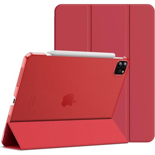 KALANKA-Étui pour iPad Pro 11 Pouces, Modèle 2022/2021/2020/2018, Support la Charge de Pencil, Housse Coque Intelligent Réveil/Sommeil Automatique (Rouge)