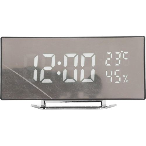 KALANKA-Réveil Numérique, Horloge Numérique à Détection de Lumière Intelligente à Deux Modes D'Affichage, Horloge Design incurvé Moderne avec Affichage de la Température pour la Maison