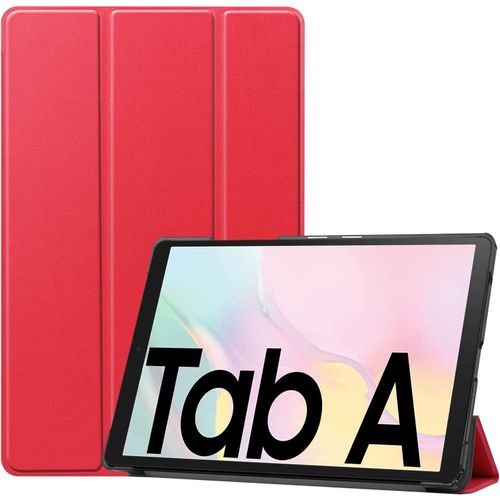 Kalanka-Étui Fin Avec Fonction Support Et Fonction Veille/Réveil Automatique Pour Samsung Galaxy Tab A7 Sm-T500 T505 Rouge