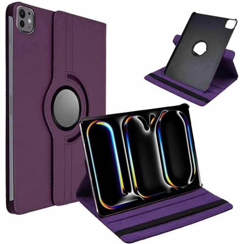 Kalanka-Étui Rotatif Pour Ipad Pro 13"" M4 (2024) A2925/A2926/A3007, Rotation Intelligente À 360 Degrés, Fonction Veille/Réveil Automatique Pour Ipad Pro 13"" (Violet)