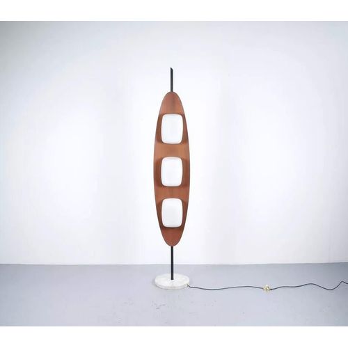 Lampadaire Teck Par Gioffredo Reggiani 1969 Reggiani Diteur Bois