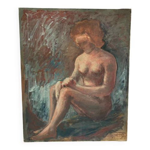 Huile sur toile priode art deco multicolore