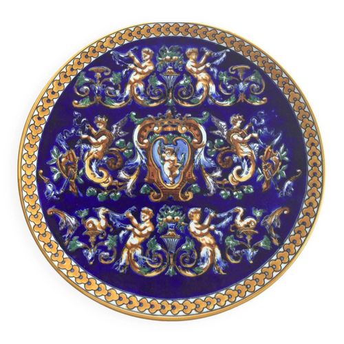 Plat En Faence De Gien Multicolore