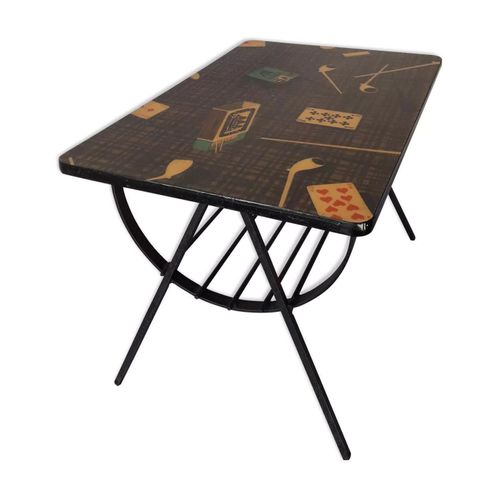 Table Basse Avec Porterevue Italie Annes 1950 Multicolore