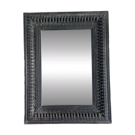 Miroir en bois sculpt noir noir
