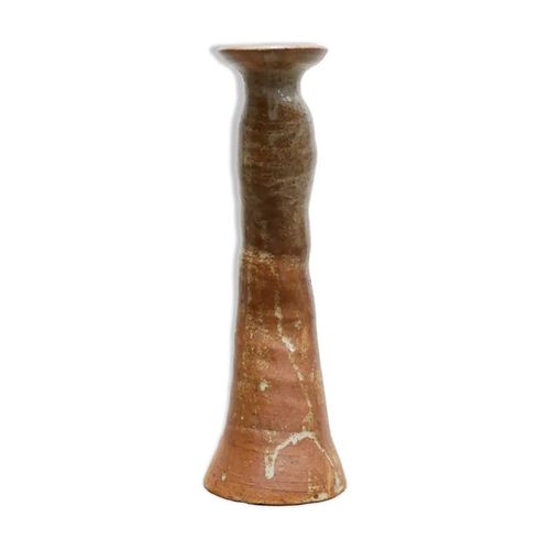 Bougeoir vintage en grs pyrit marron