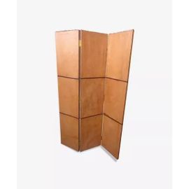 Paravent en cuir marron