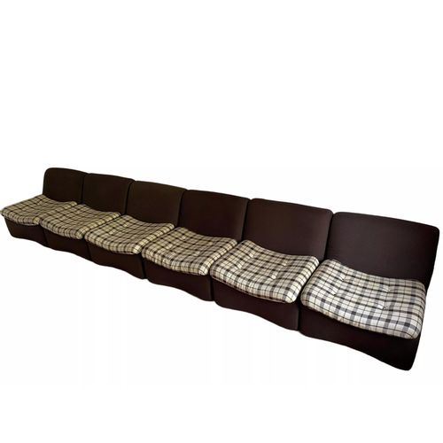 Lot 6 Fauteuils Tissu En Polystyrne Rigide Anne 5060 Marron
