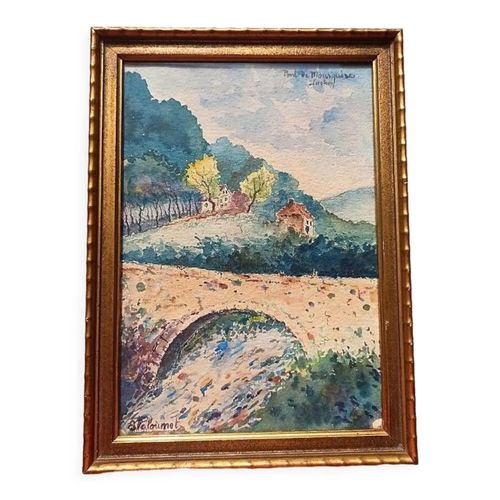 Aquarelle de mile Paloumet multicolore