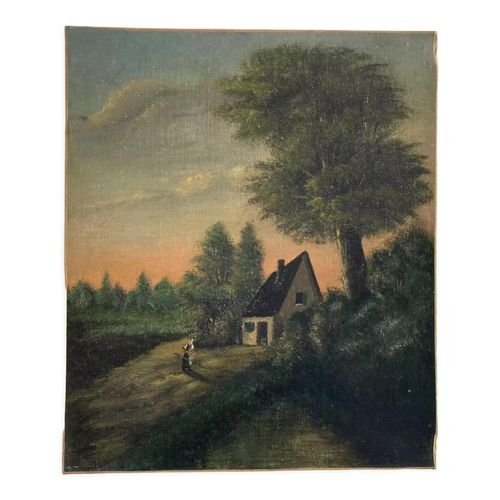 Huile sur toile paysage multicolore