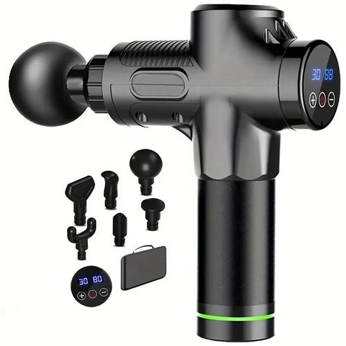 Pistolet De Massage Électrique À 30 Niveaux Pour Homme Et Femme, Équipement De Fitness, Relaxation Musculaire Profonde Du Corps, Masseur De Cou, Réduction Du Bruit-Noir