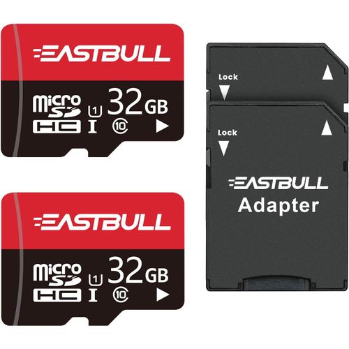 Kalanka-Carte Micro Sd 32 Go, Carte Mémoire Microsdhc + Adaptateur Sd, Smartphones Ordinateurs De Bureau Et Drones,A1 U1 C10 V10, Full Hd Et 4k Uhd, Carte Tf Lot De 2 Cartes + 1 Adaptateur-Kalanka