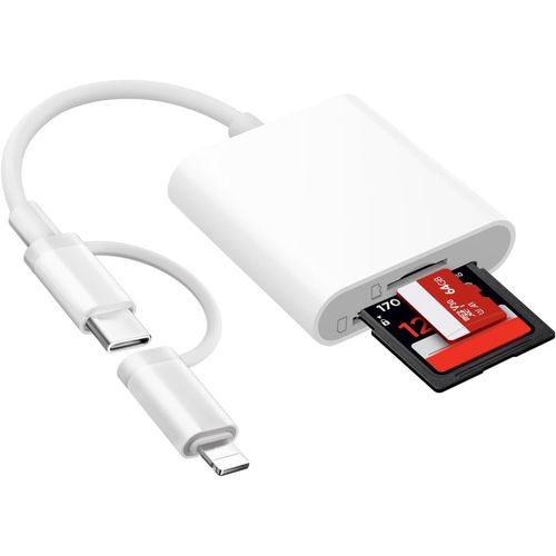 KALANKA-Lecteur Carte SD pour iPhone iPad, USB C & Lightning, Adaptateur Micro SD/SD, Lecteurs Mémoire Externes pour iPhone, iPad, Macbook, Samsung, Caméra