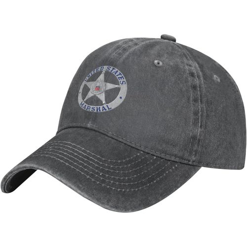 Casquette De Baseball En Denim, Badge Du Service Us Marshal, Chapeau De Cowboy Réglable