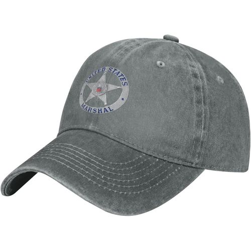 Casquette De Baseball En Denim, Badge Du Service Us Marshal, Chapeau De Cowboy Réglable