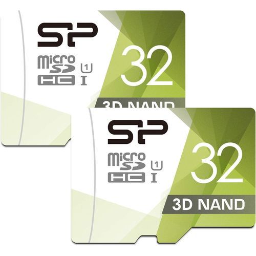 KALANKA-Silicon Power Lot de 2 Cartes microSD Haute Vitesse avec Adaptateur 32 Go