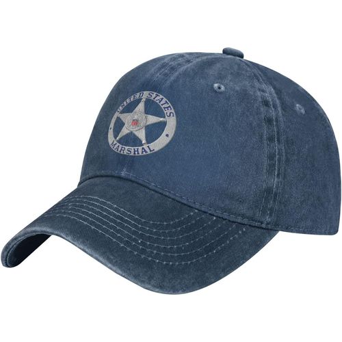 Casquette De Baseball En Denim, Badge Du Service Us Marshal, Chapeau De Cowboy Réglable