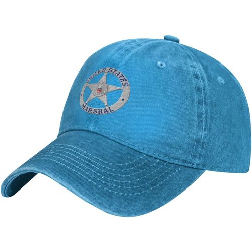 Casquette De Baseball En Denim, Badge Du Service Us Marshal, Chapeau De Cowboy Réglable