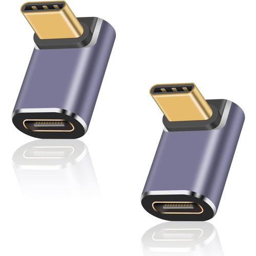 KALANKA-Adaptateur d'angle USB C 40 Gbit/s, Adaptateur USB C à 90 degrés Prend en Charge la Charge 8K@ 60Hz et 100W,Compatible avec Thunderbolt 3/4 et avec Les périphériques d'interface USB de Type C
