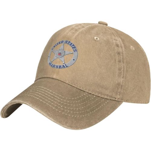 Casquette De Baseball En Denim, Badge Du Service Us Marshal, Chapeau De Cowboy Réglable
