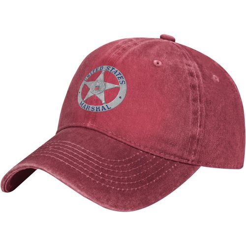 Casquette De Baseball En Denim, Badge Du Service Us Marshal, Chapeau De Cowboy Réglable