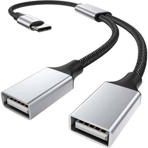 KALANKA-USB C Splitter, Adaptateur USB C vers Double USB A 2.0 Femelle pour MacBook, iPhone 15,iPad 10 Air 5 Mini 6,Galaxy S23 S22 S21, Google Pixel