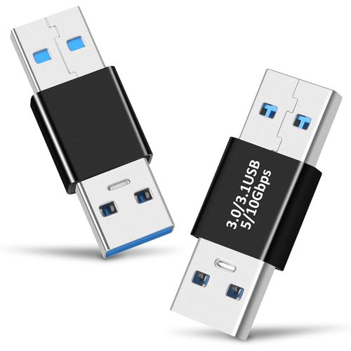 KALANKA-Adaptateur USB 3.0/3.1 mâle vers USB 3.0/3.1 mâle (Paquet de 2), Adaptateur OTG 3.0/3.1 USB A vers 3.0/3.1 USB A, Connexion de connecteur USB ou Extension de câble de données, Extension USB3.