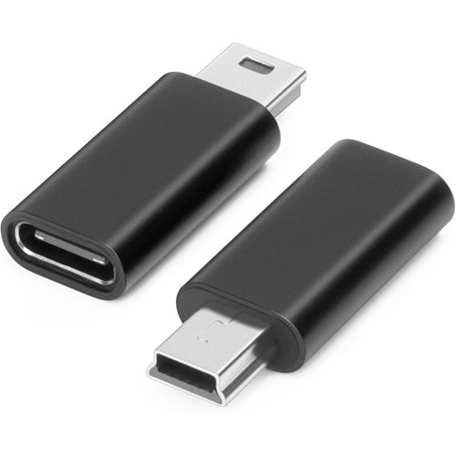 KALANKA-Adaptateur USB C vers Mini USB (Paquet de 2), Adaptateur USB-C Femelle vers Mini USB mâle, Compatible avec Les Ordinateurs Portables/tablettes, clés USB, appareils Photo numériques, etc., Noi