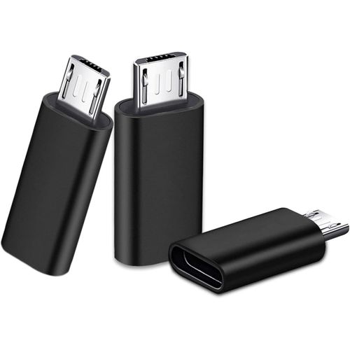 KALANKA-Adaptateur USB C à Micro USB 3 Pièces, Adaptateur Type C Femelle Micro USB Male, 2.4A Chargement Rapide pour PC, Samsung, Huawei, etc (Noir)