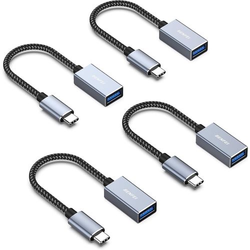 KALANKA-Adaptateur USB C vers USB 3.0, 5Gbps OTG Type-C Mâle vers USB A Femelle [Nylon Tressé Aluminium], Compatible avec iPhone 16/15 Plus Pro Max MacBook Pro Air iPad Pro Air Galaxy S23 S22, Lot de