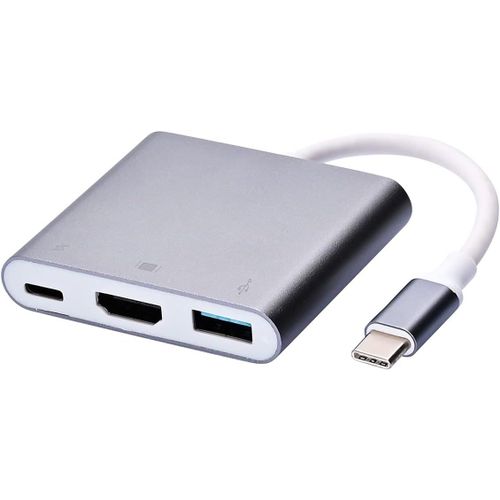 KALANKA-Adaptateur USB C vers HDMI 4K Multiport AV Convertisseur avec Port USB 3.0 pour MacBook Pro/S8+/S9+/Projecteur/Moniteur