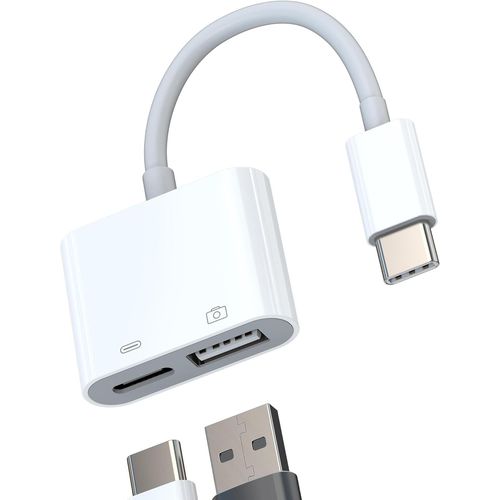 KALANKA-Adaptateur USB C Vers USB(2en1)pour iphone 16 15 Pro OTG 3.0 Câble Pour ipad Type C Chargeur Connecteur Pour Apple Clavier Souris Stick USB-A Charge Android Téléphone Tablette Compatible Avec