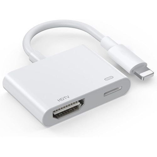 KALANKA-[Apple MFi Certified] Adaptateur HDMI pour iPhone 1080P Lightning HDMI AV Numérique Adaptateur iPhone HD-MI pour TV/Projecteur/Moniteur/iPad/iPhone14-11 XS, sans Objet pour Netflix