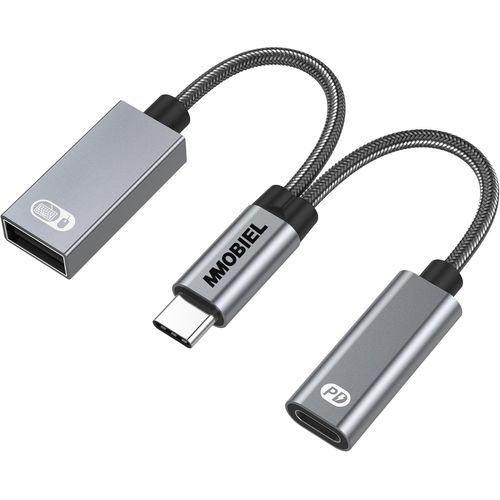KALANKA-USB-C to USB Adapter OTG - 2 in 1 Splitter USB C to USB A and USB C - Type-C Charging PD 60W - Compatible avec iPad, iPhone, MacBook, Samsung Galaxy S, Galaxy Tab, Xiaomi - Aluminum