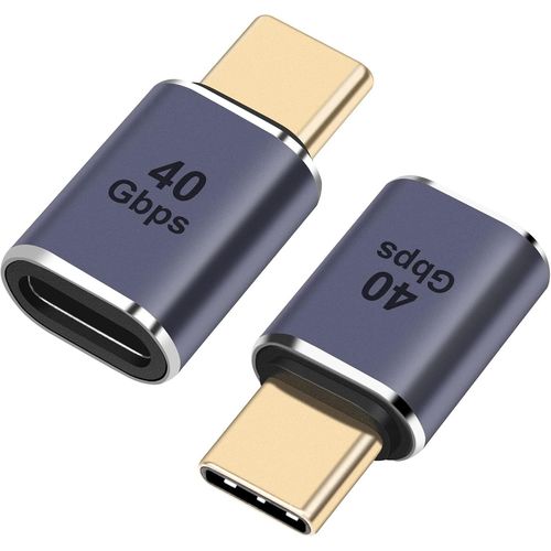 KALANKA-Adaptateur USB C 40Gbps (2 Paquets) - Mâle vers Femelle USB 4.0 Type C Connecteur de Transfert de Données Compatible pour Samsung, MacBook et Plus de Dispositifs USB-C